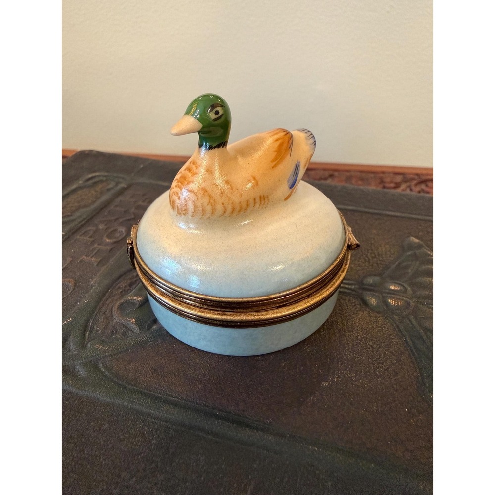 Vintage Limoges Castel Mallard Duck Trinket Box - Picture 5 of 17